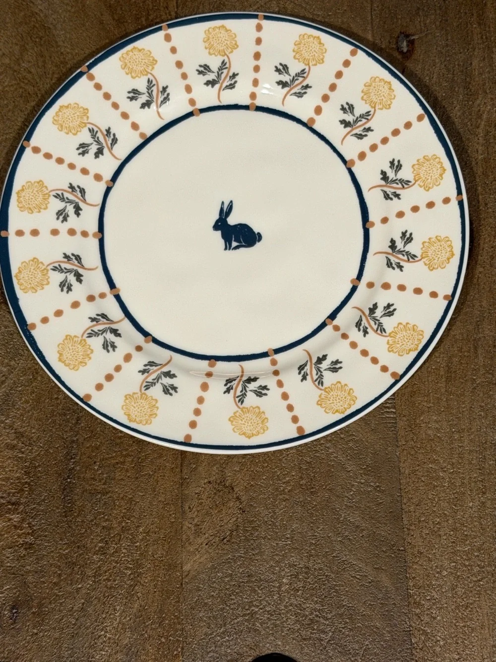 Anthropologie Millie Plate Set Salad Dessert Lunch Farm Bunny Cow Chicken